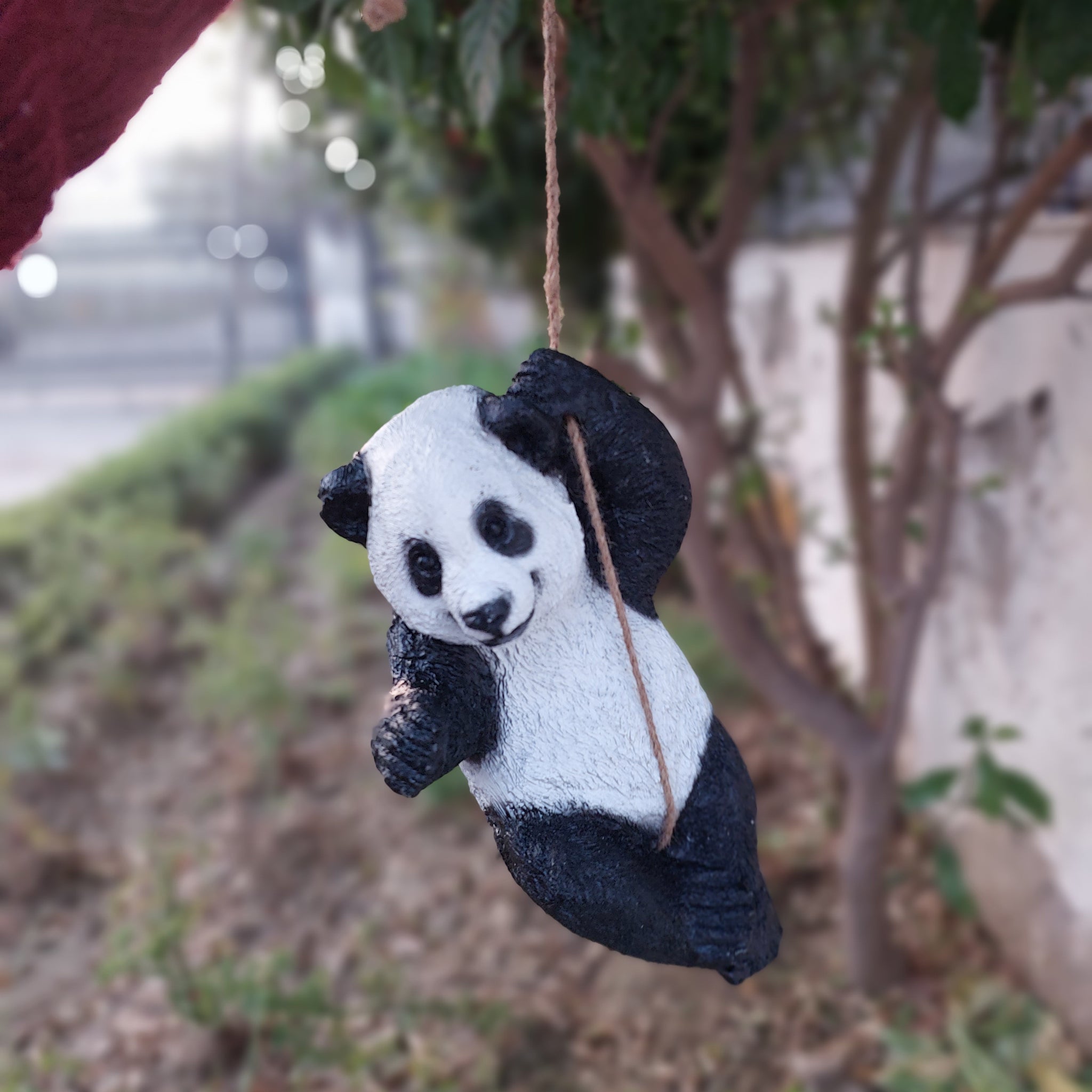Gardens Accessories Panda hanging garden statue