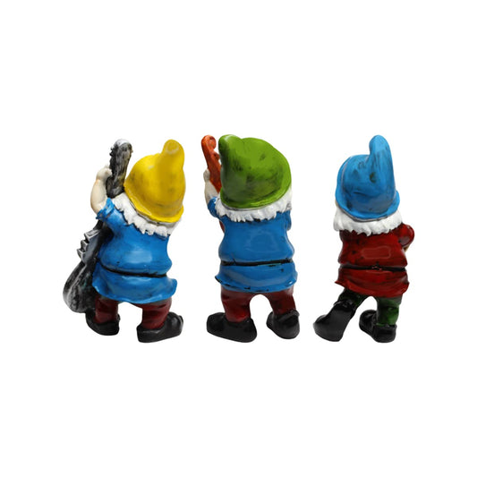 Gardens Accessories Gnome Musical Instrumental Statues (Pack of 3)
