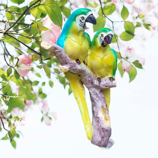 Gardens accessories Multicolor Parrot on branch pack of 2