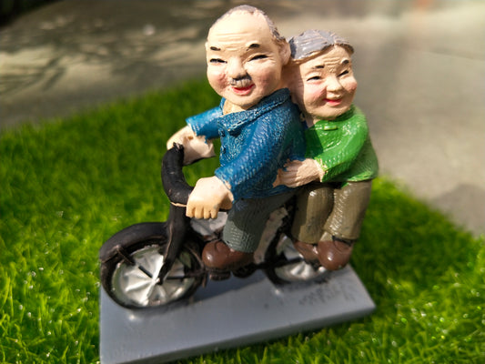 Gardens Accessories Grand Parents On Cycle Miniature Fairy Garden Decor PACK OF 2