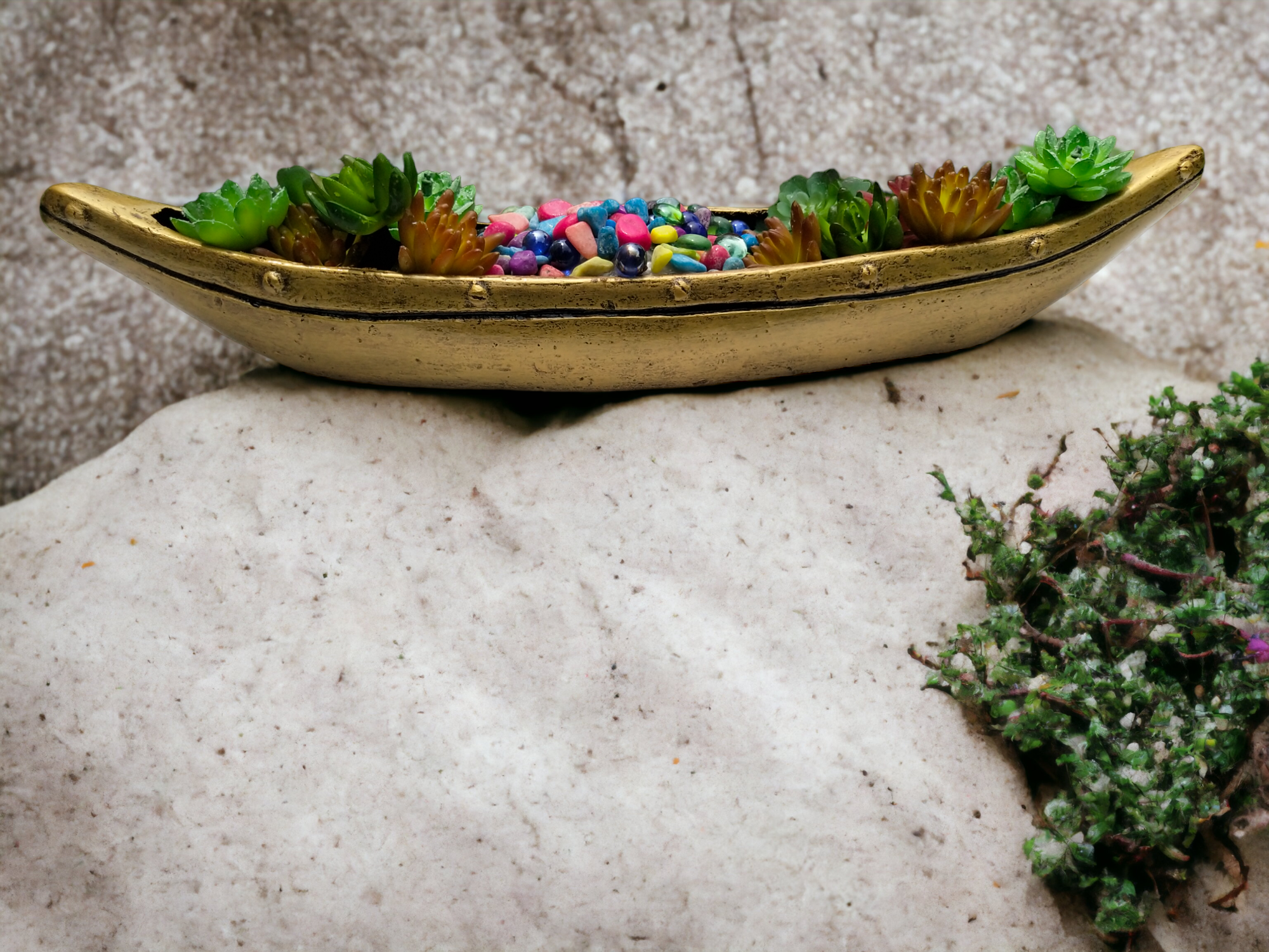 Gardens Accessories Fiber Boat Planter (Pebbles & Flowers Not Included)
